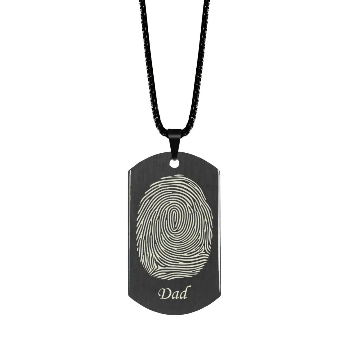 Brushed Fingerprint With Name Memorial Dog Tag 1