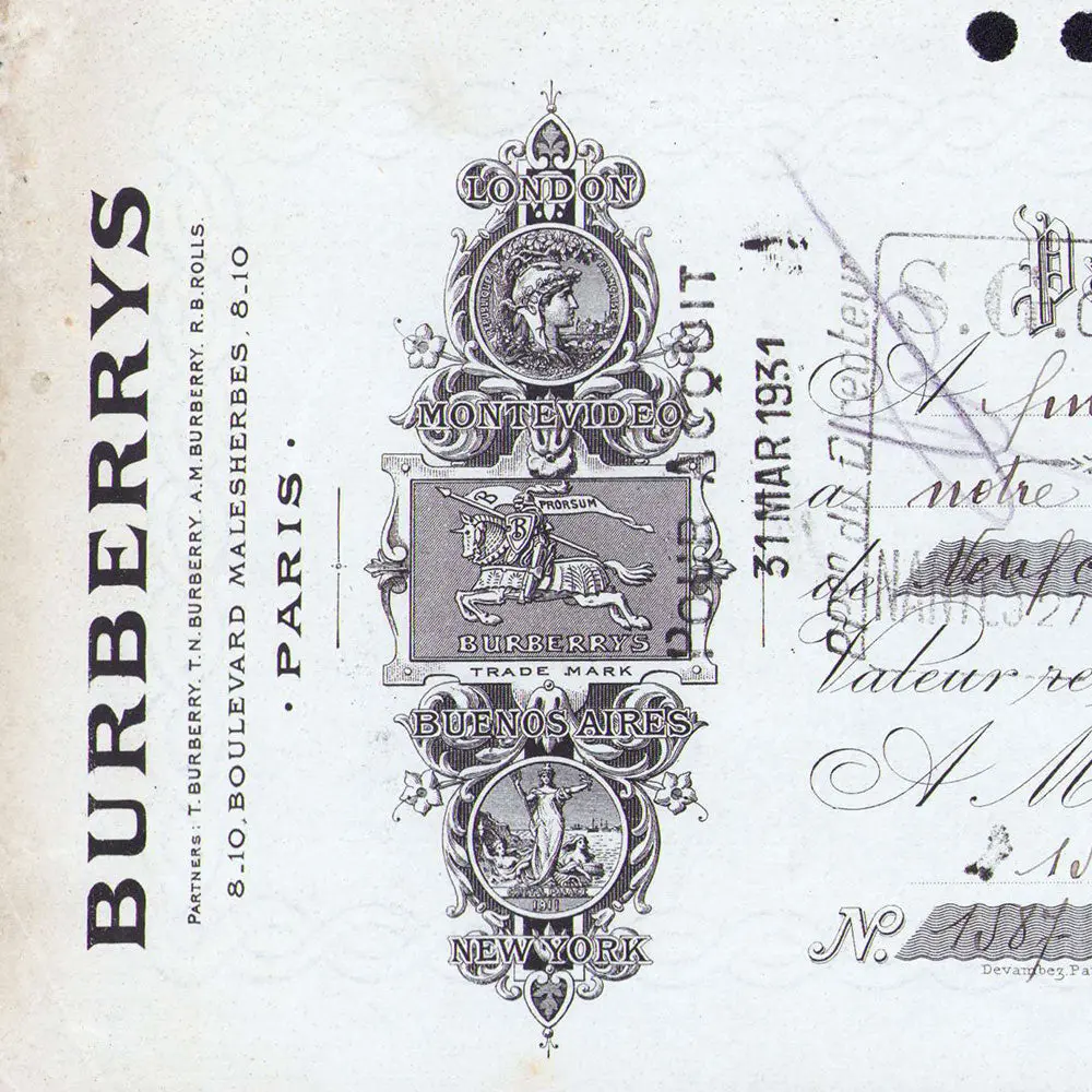 Burberrys - Mandat De La Maison Spécialiste En Imperméables, 8-10 Boulevard Malesherbes À Paris (1931) 2