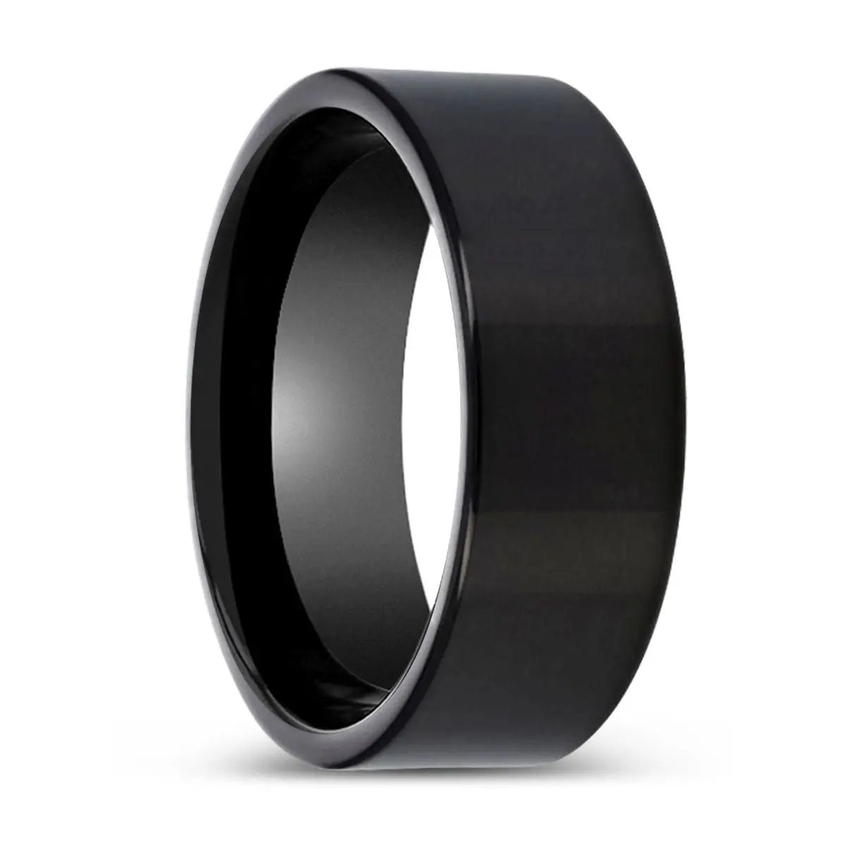 Burnsley | Black Ring, Black Tungsten Ring, Shiny, Flat 1
