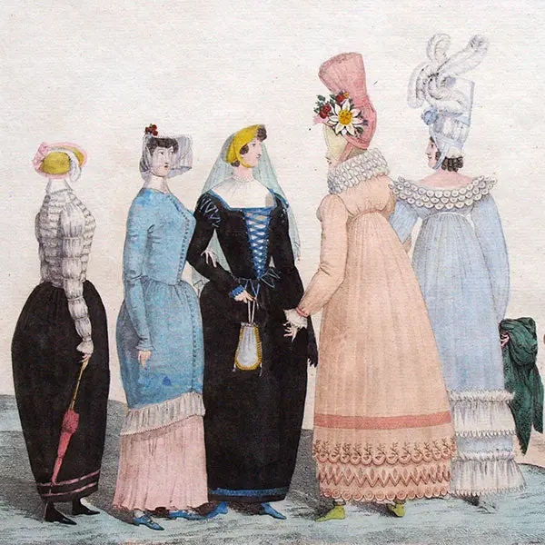 Le Bon Genre, Gravure N°74, Costumes Anglais & Français (1815) 2