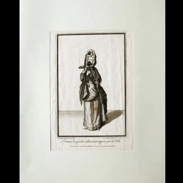 Franz Ertinger - Femme De Qualité Allant Incognito Par La Ville, Gravure D'après Jean Dieu De Saint-Jean (1689) 1