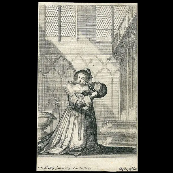 Abraham Bosse - La Noblesse Française À L'eglise - Figure Féminine (Circa 1629) 1
