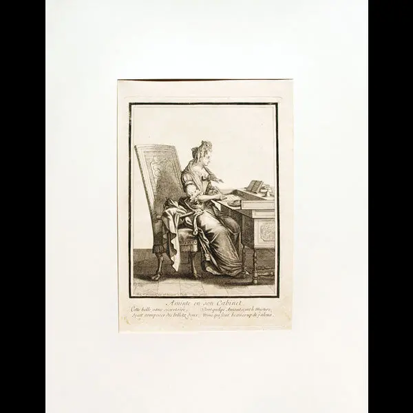 Aminte En Son Cabinet, Gravure De Bonnart (Circa 1680-1690) 1