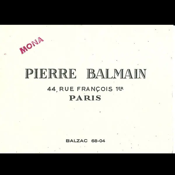 Balmain, Carnet De Défilé, Circa 1955 1
