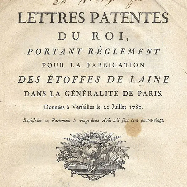 Lettres Patentes Du Roi Relatives À La Fabrication Des Étoffes De Laine (1780) 2