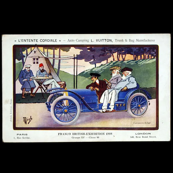 Vuitton - L'entente Cordiale, Auto Camping De Louis Vuitton, Carte De Mich Pour La Franco-British Exhibition (1908) 1
