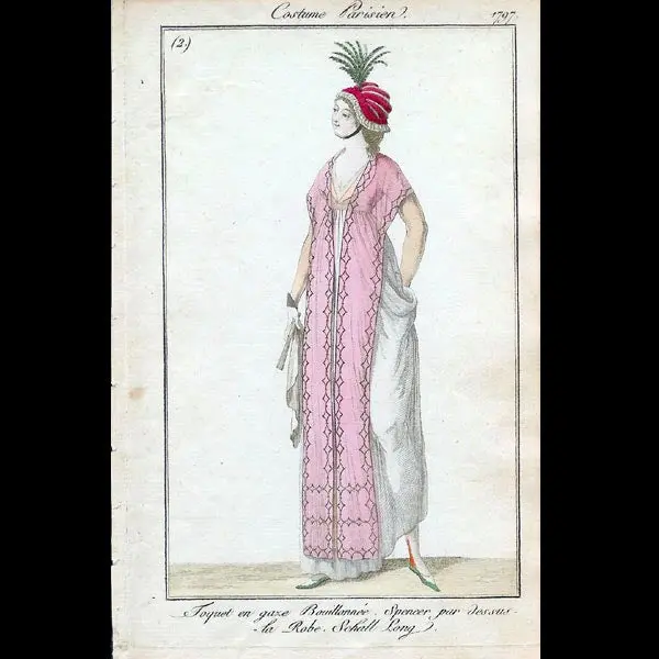 Costume Parisien, Journal Des Dames Et Des Modes, 1797 Gravure N°2 1