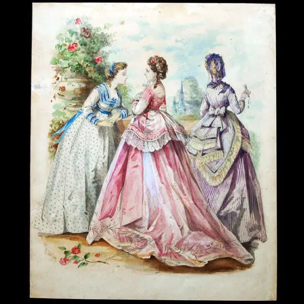 Héloise Colin Leloir - Dessin Pour La Revue De Mode La Saison (1869) 1