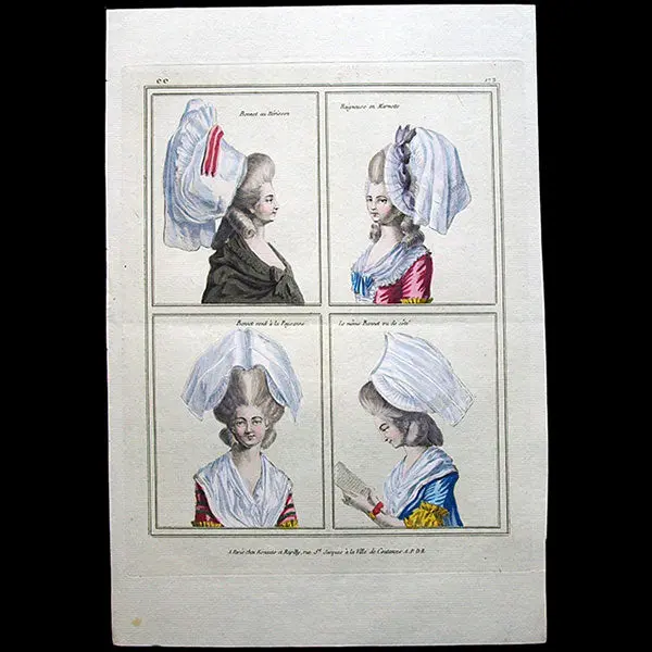 Gallerie Des Modes Et Costumes Français, 1778-1787, Gravure N° Ee 172, Bonnet Au Hérisson (1780) 1