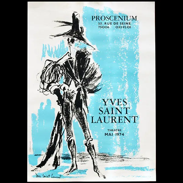 Yves Saint-Laurent Et Le Théâtre - Affiche De L'exposition De La Galerie Proscenium (1974) 1