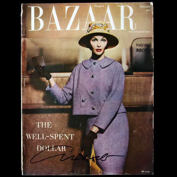Harper's Bazaar (1954, Février), Couverture Signée Par Avedon 1