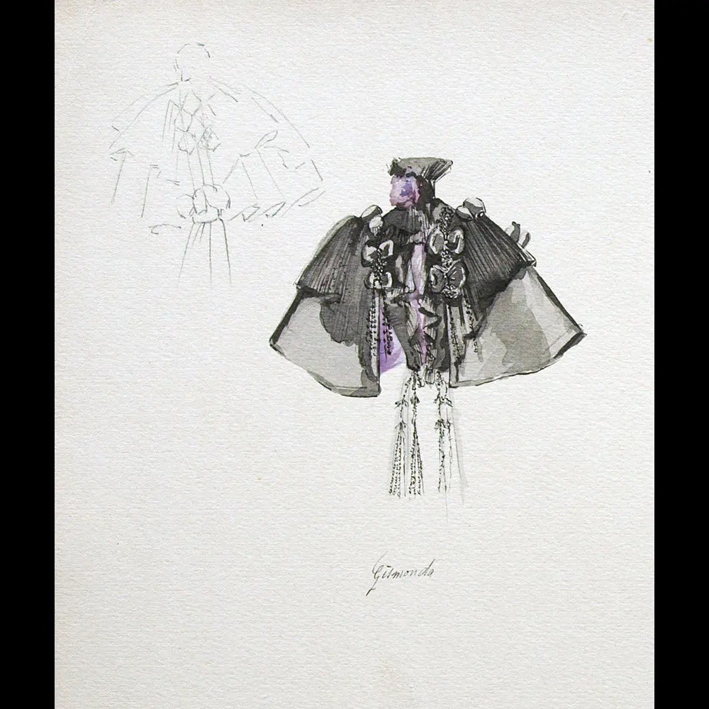 Calvayrac - Dessin Du Mantelet Gismonda (Circa 1894) 1