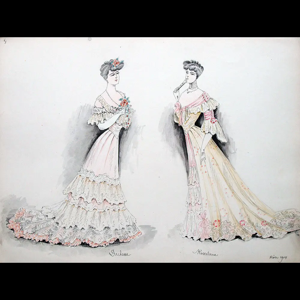 Calvayrac - Réunion De 12 Dessins Pour L'hiver 1904 1
