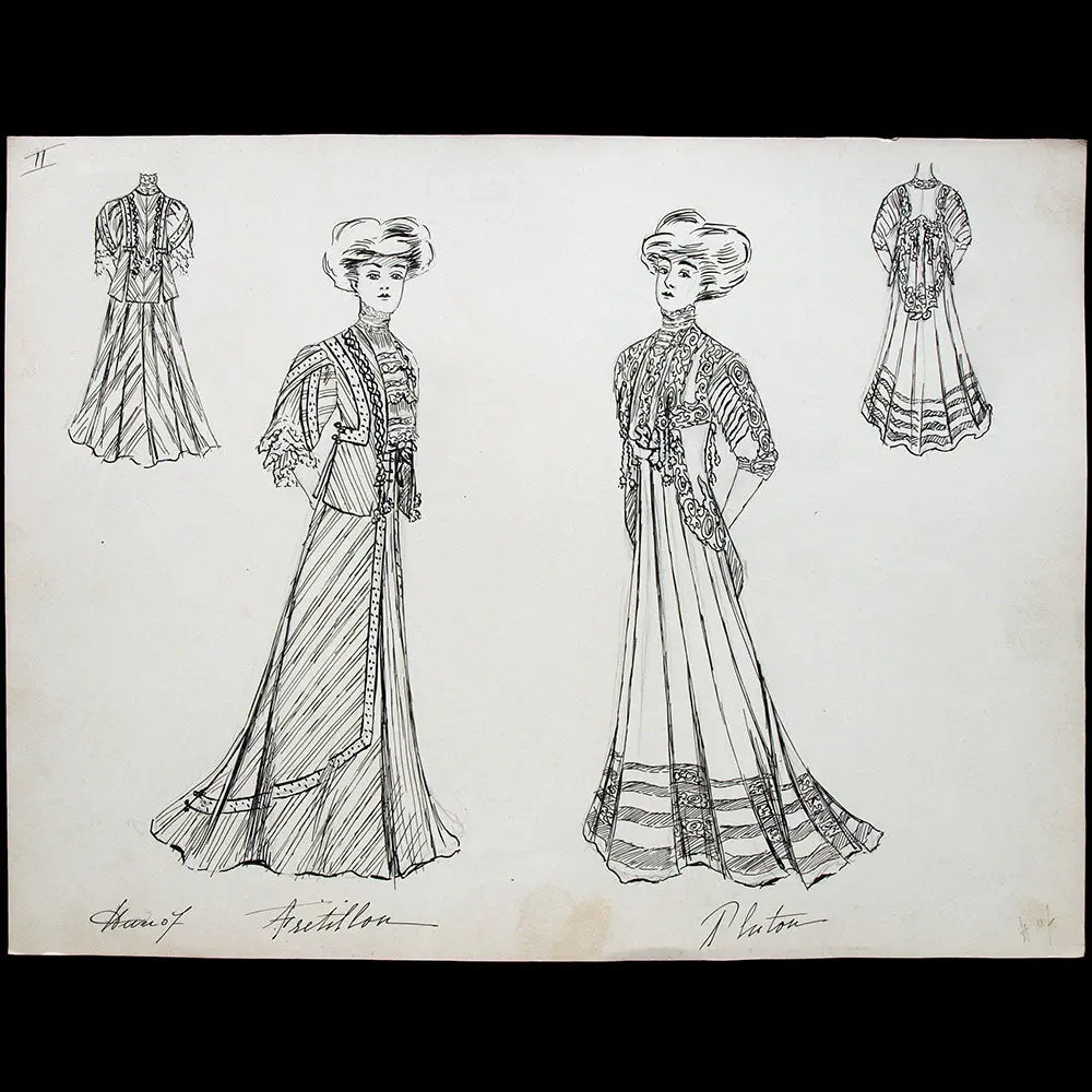 Calvayrac - Réunion De Deux Dessins Pour L'hiver 1907 1