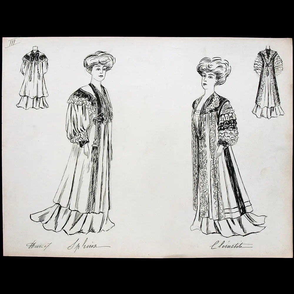 Calvayrac - Réunion De Deux Dessins Pour L'hiver 1907 2