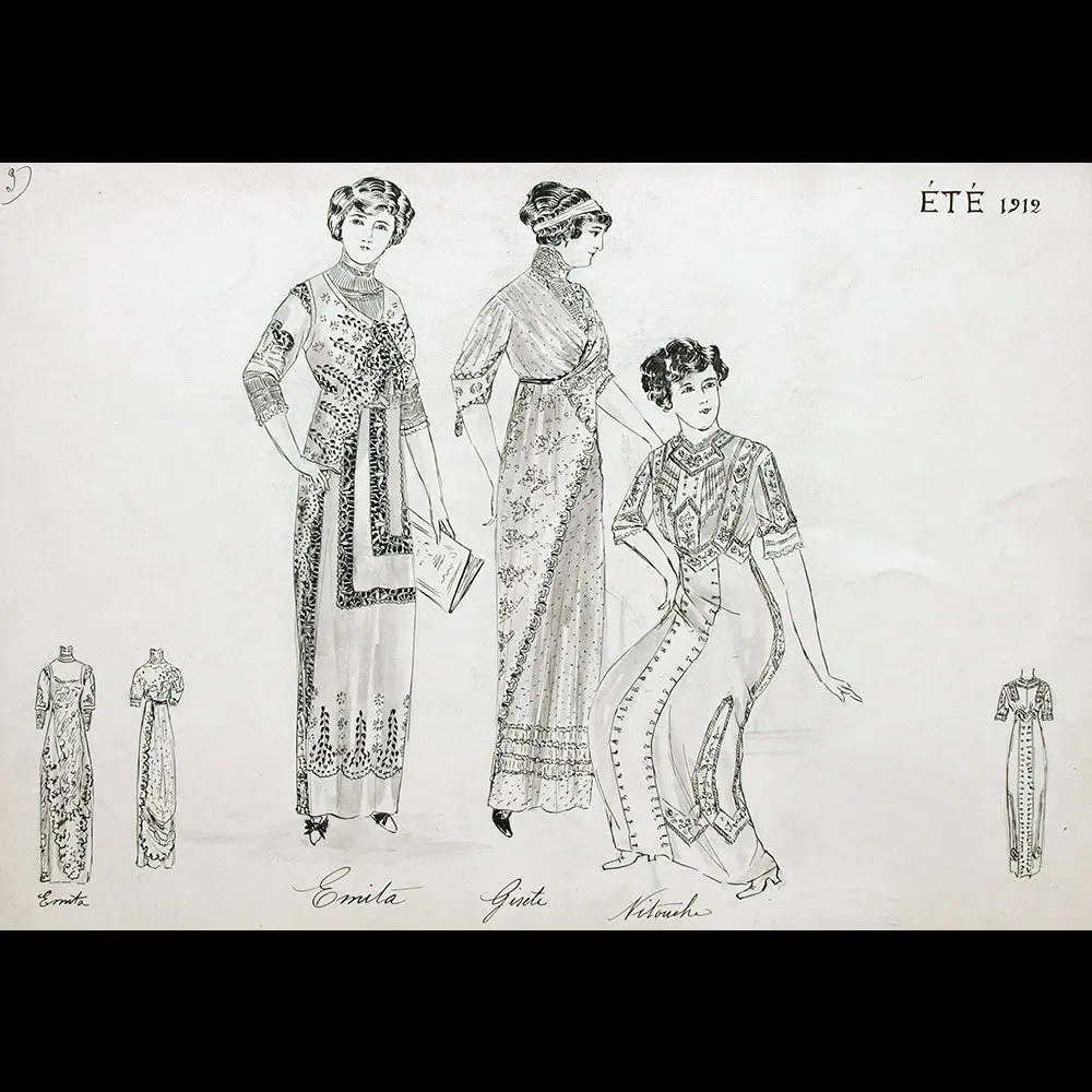 Calvayrac - Réunion De Trois Dessins Pour L'été 1912 1