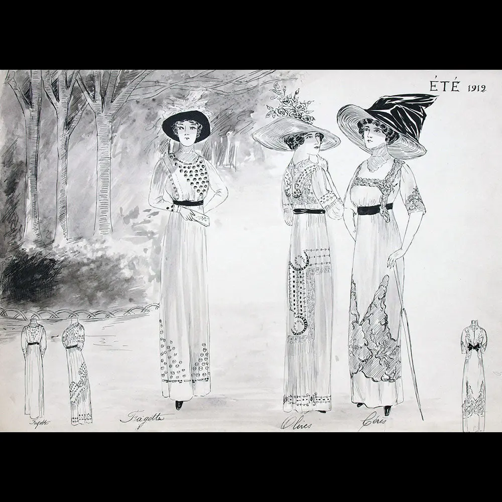 Calvayrac - Réunion De Trois Dessins Pour L'été 1912 2