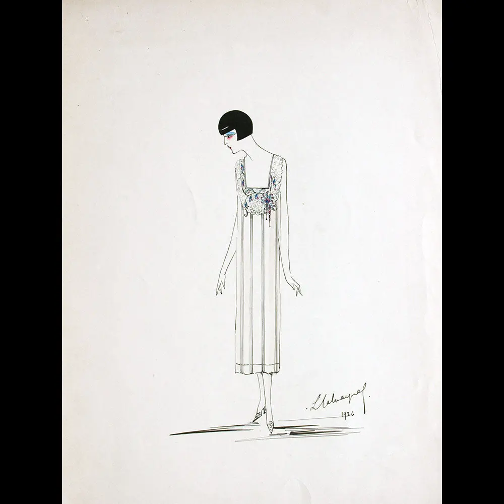 Calvayrac - Dessin D'une Chemise De Nuit (1926) 1
