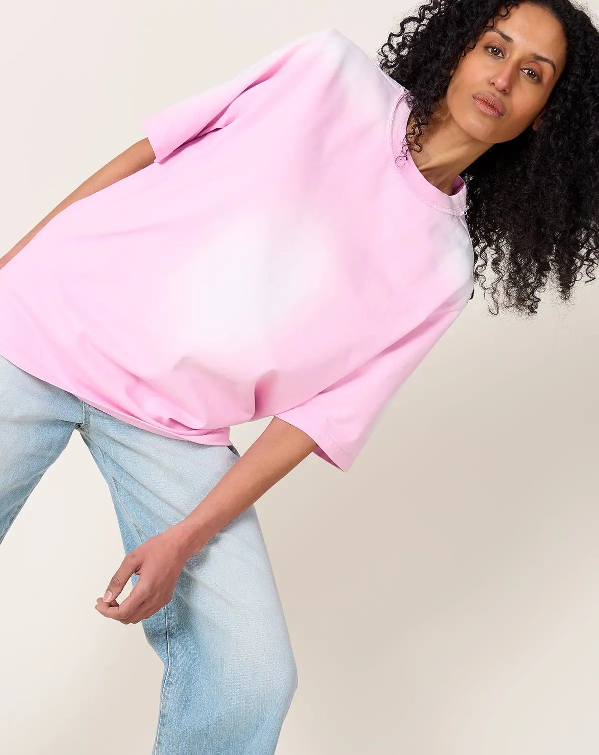 Big Tee In Pink Sunfaded Jersey 1