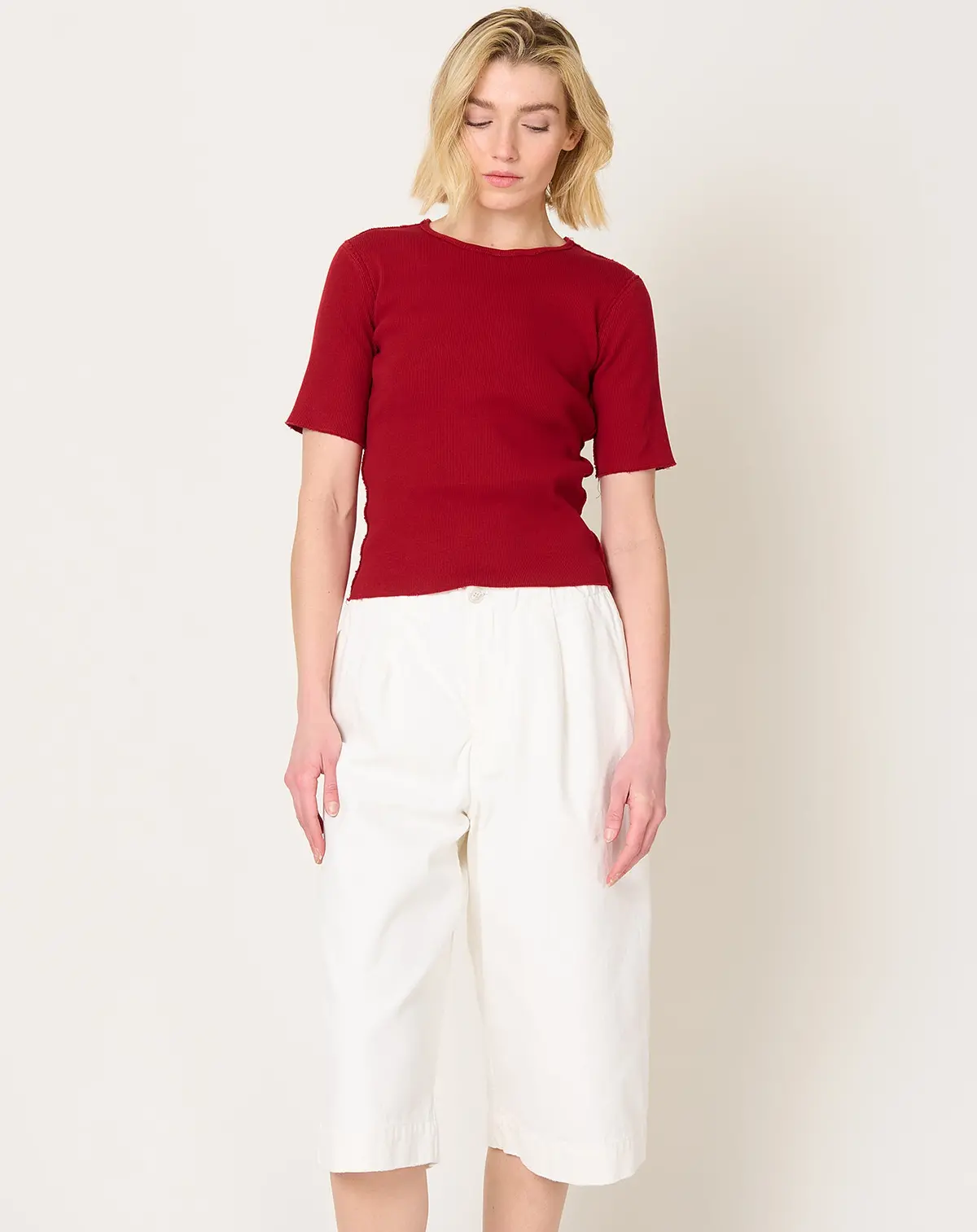 Fitted Tee In Red 1