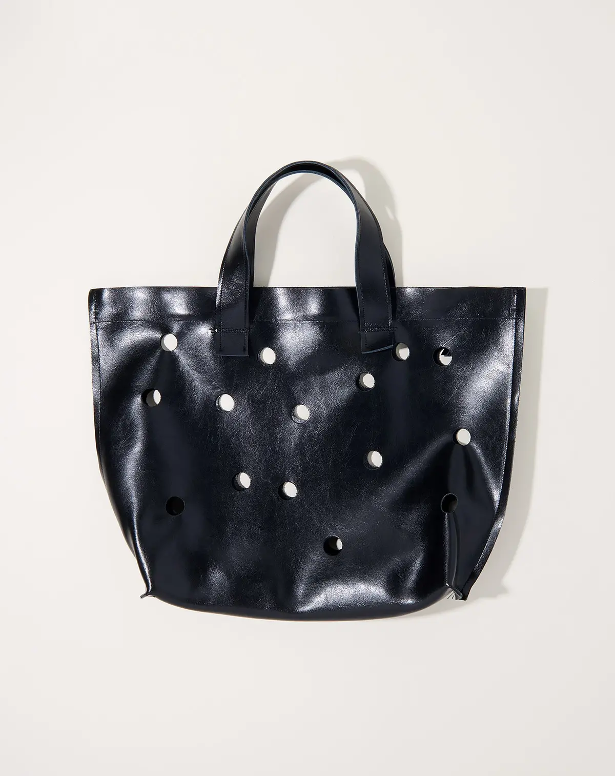 Leather Shopper In Black 1