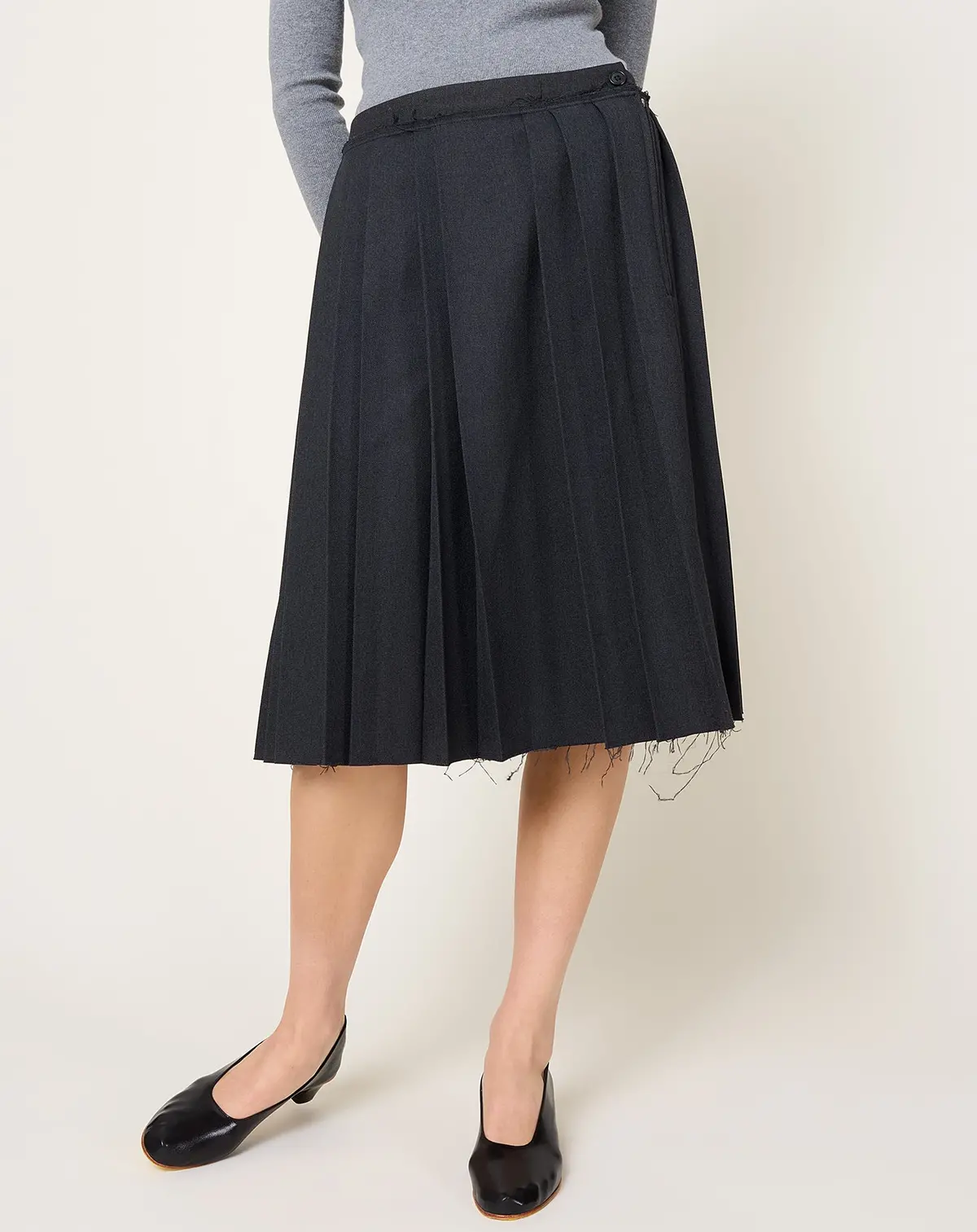 Pleat Skirt In Grey 1