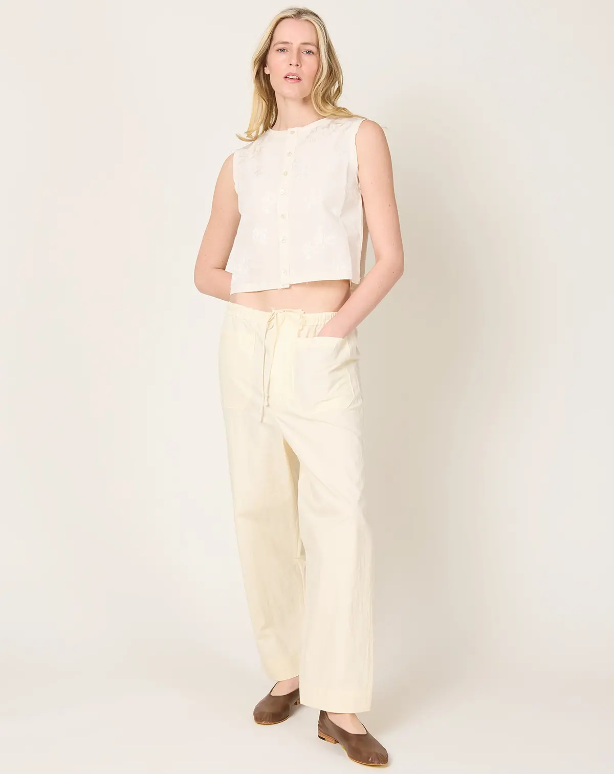 Simple Pants In Light Yellow 1