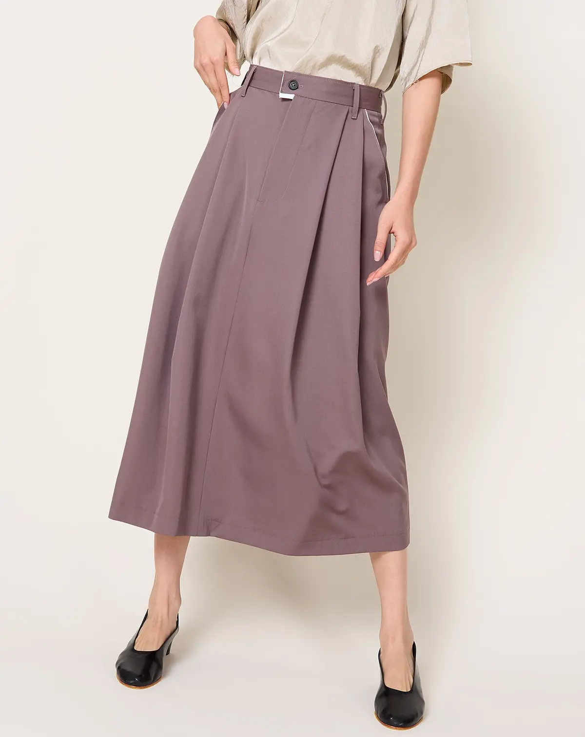 Suit Pants Skirt In Taupe 1