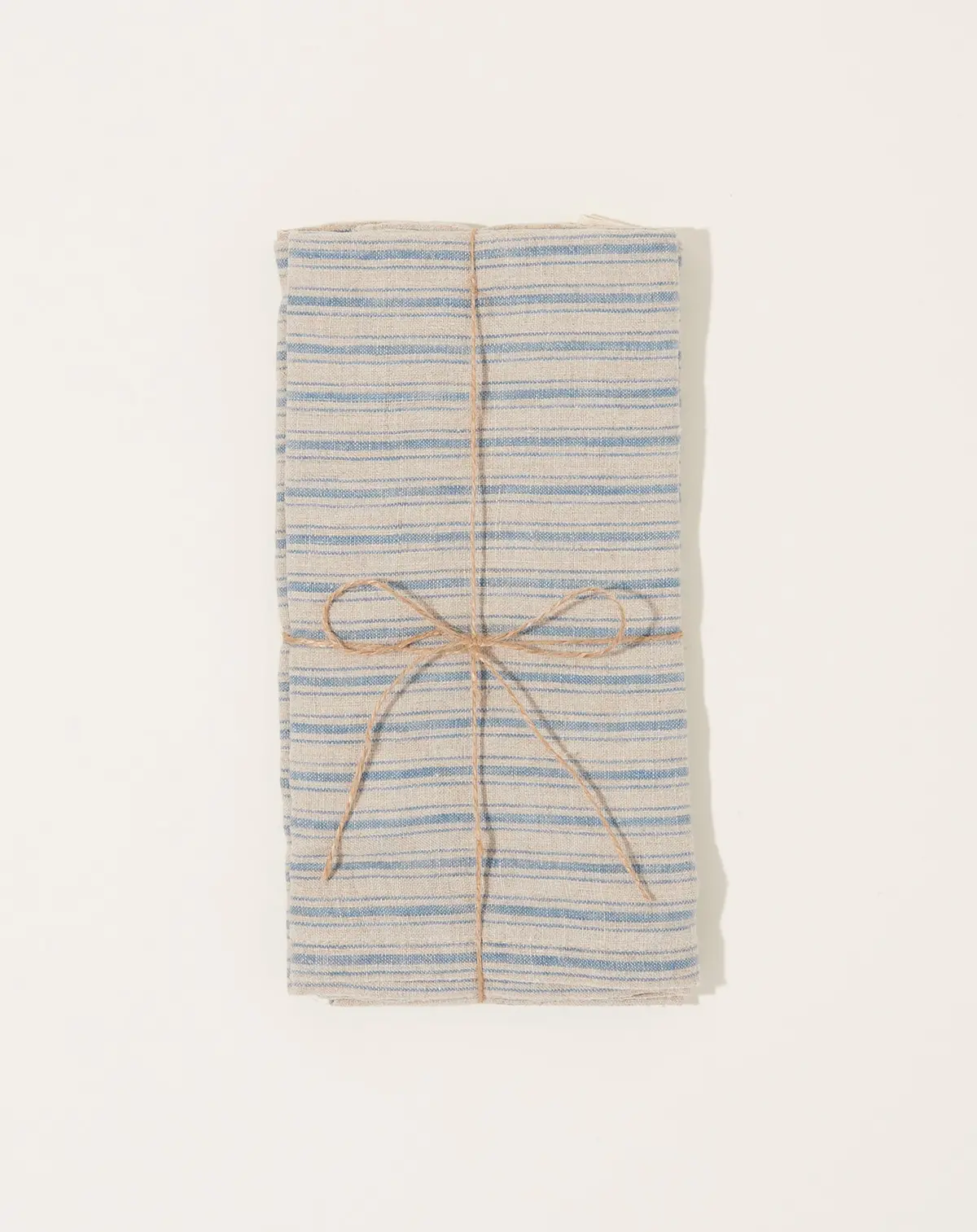 Boat Stripe Linen Towels In Natural And Blue, Set Of 2 1