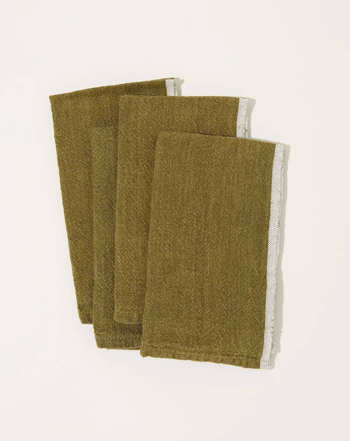 Chunky Linen Napkins In Forest Green, Set Of 4 2
