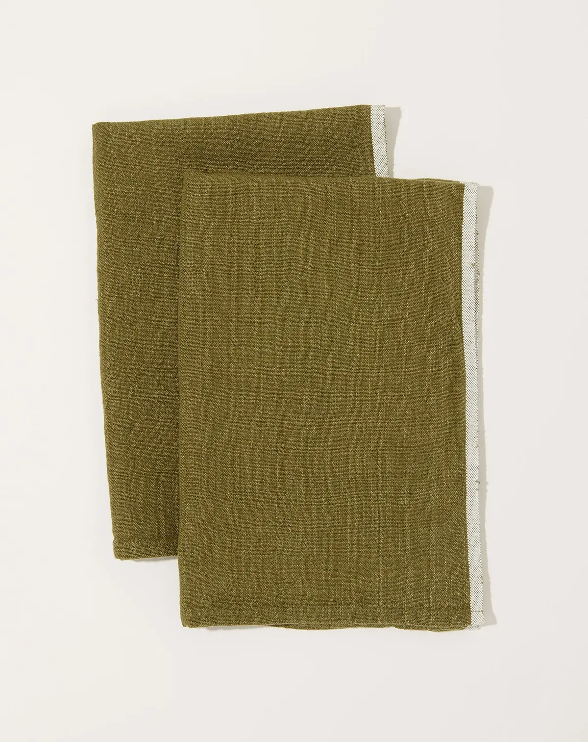 Chunky Linen Towels In Forest Green, Set Of 2 1