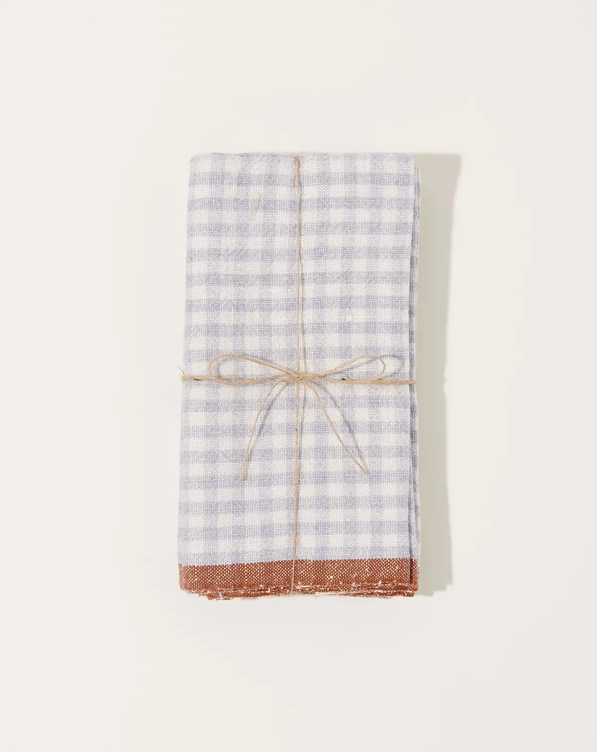 Two-Tone Gingham Napkins In Blue & Cognac, Set Of 4 1