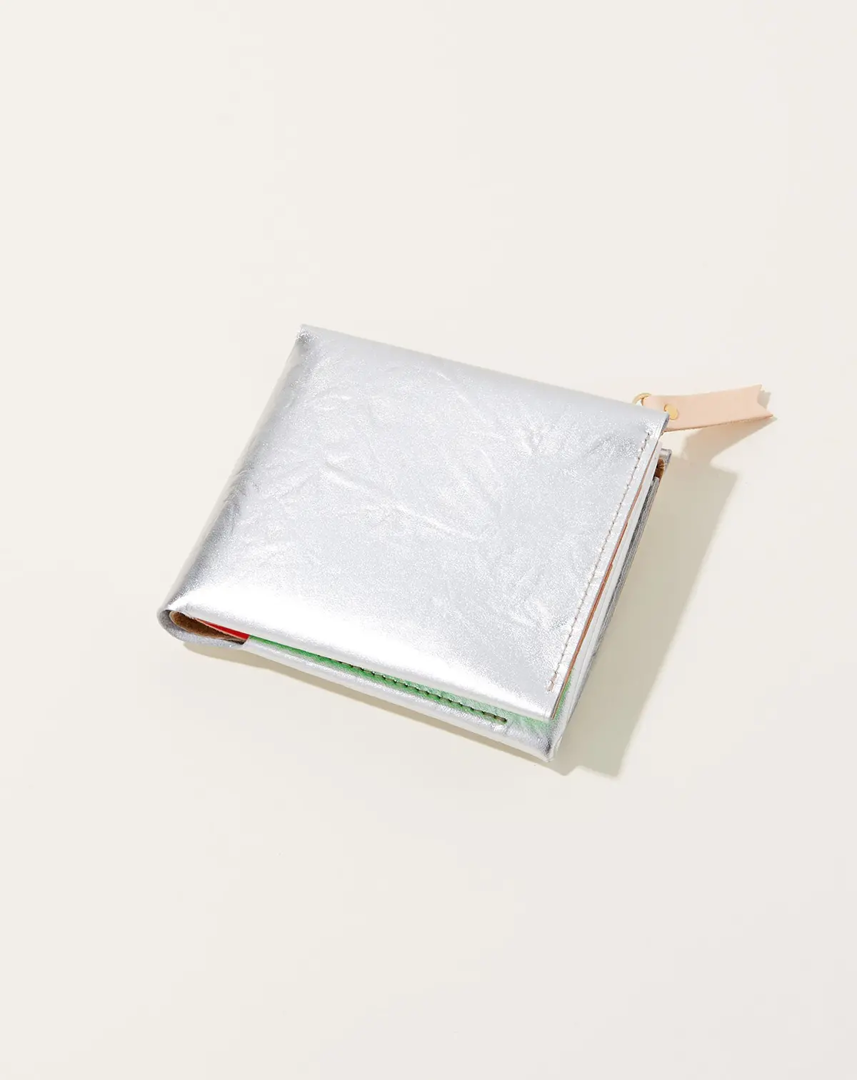 Metal One Wallet In Silver & Neon 1