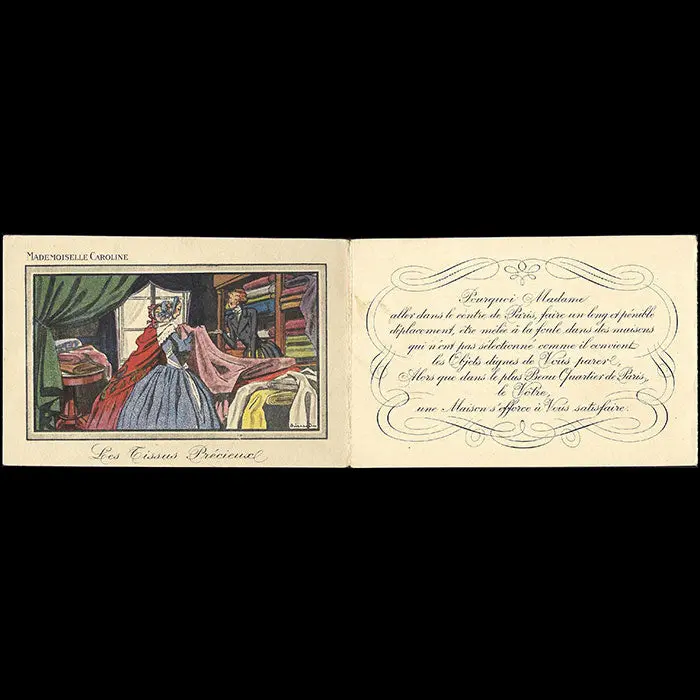 Mademoiselle Caroline - Carte De La Marchande De Frivolités, 3 Avenue Victor Hugo À Paris Illustrée Par Pierre Brissaud (Circa 1920S) 2