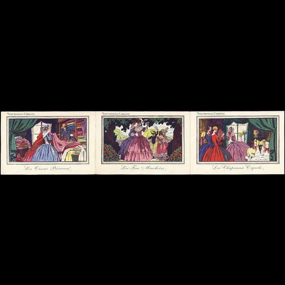 Mademoiselle Caroline - Carte De La Marchande De Frivolités, 3 Avenue Victor Hugo À Paris Illustrée Par Pierre Brissaud (Circa 1920S) 2
