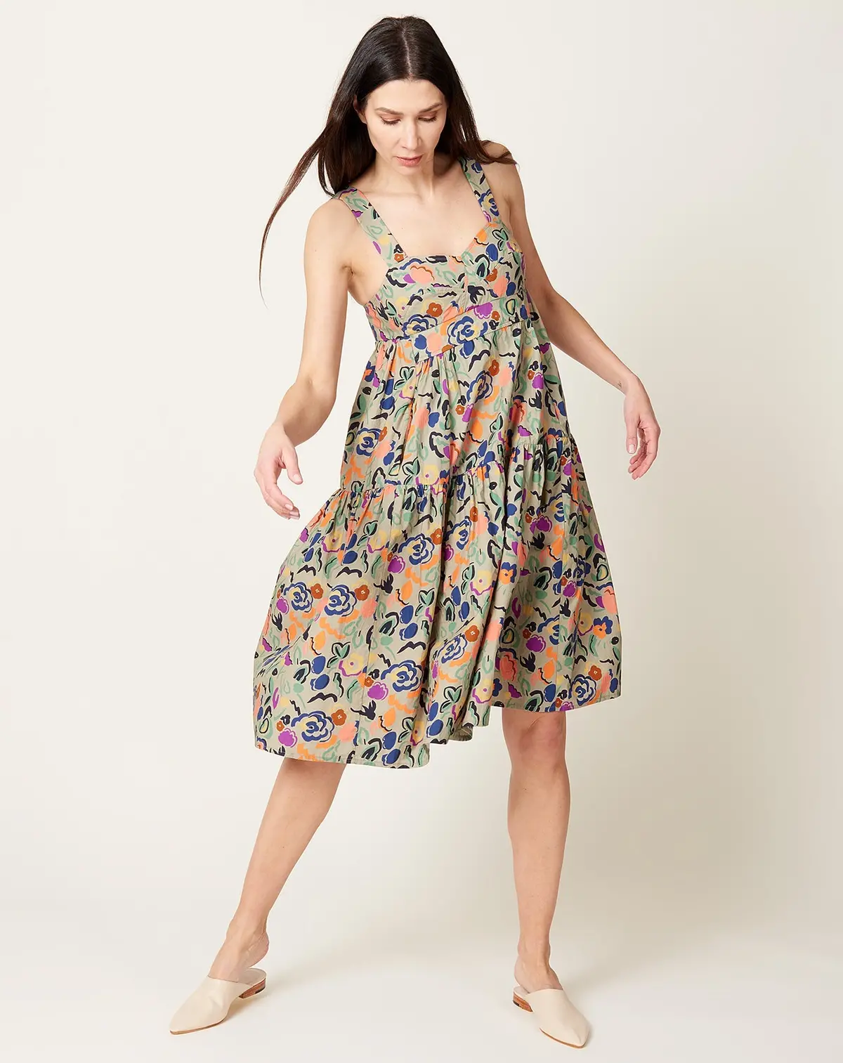 Danya Dress In Graphic Floral Poplin 1