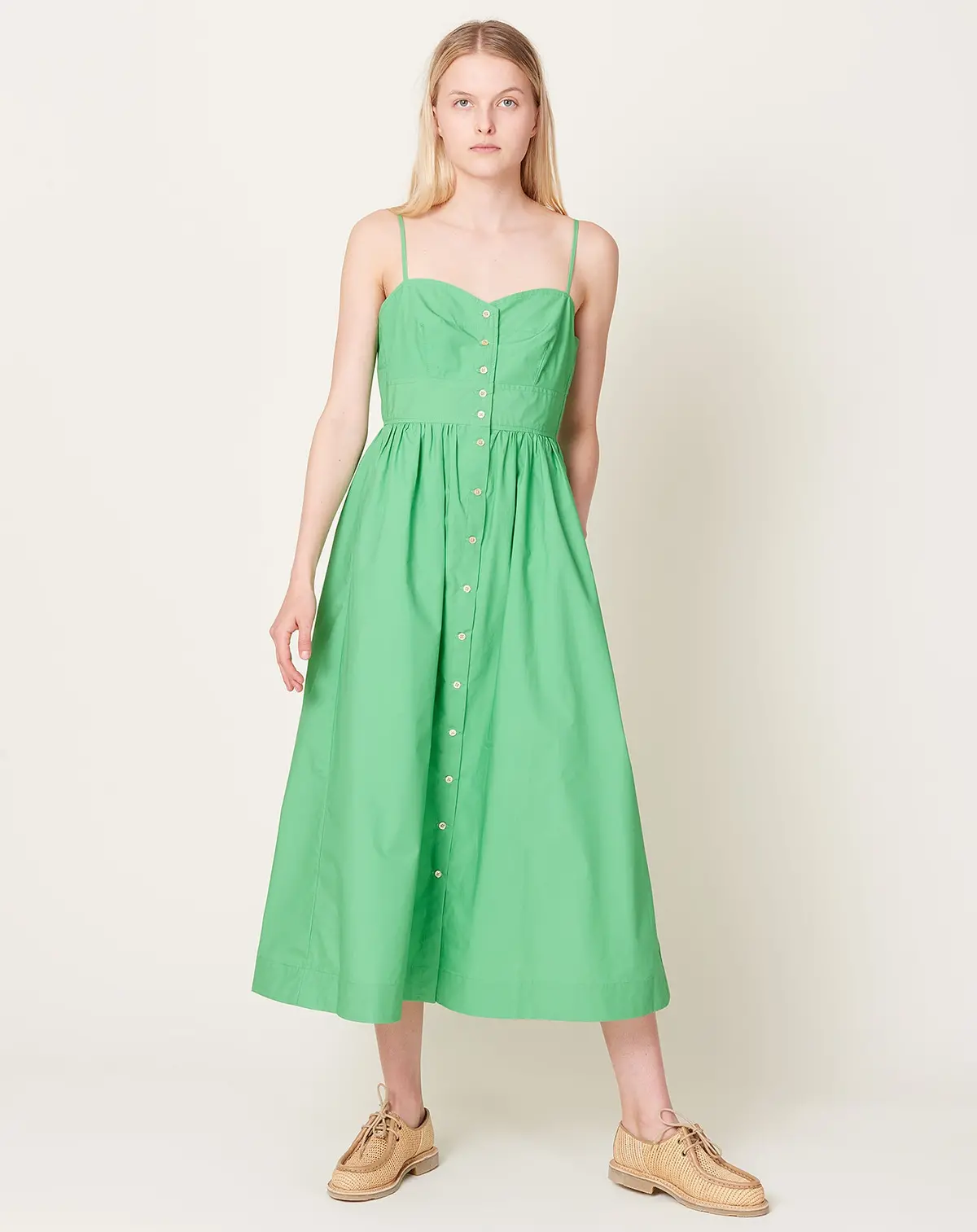 Lydia Dress In Jade Poplin 1