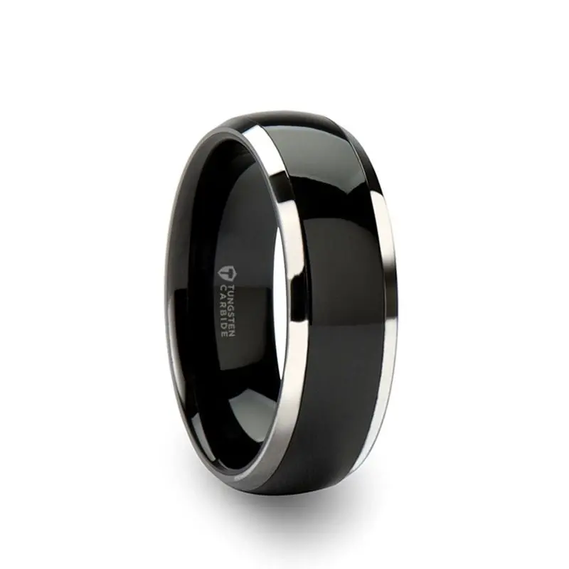 Carrera | Black Ceramic Ring, Silver Edges, Beveled 4