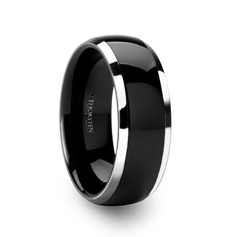 Carrera | Black Ceramic Ring, Silver Edges, Beveled 1