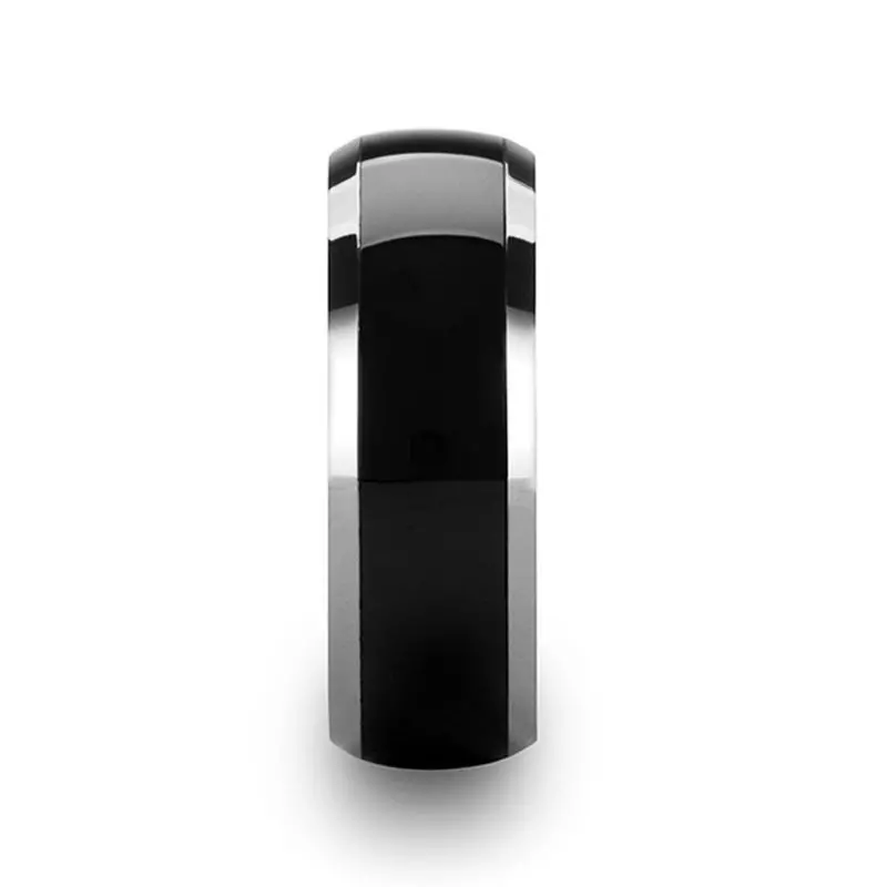 Carrera | Black Ceramic Ring, Silver Edges, Beveled 2