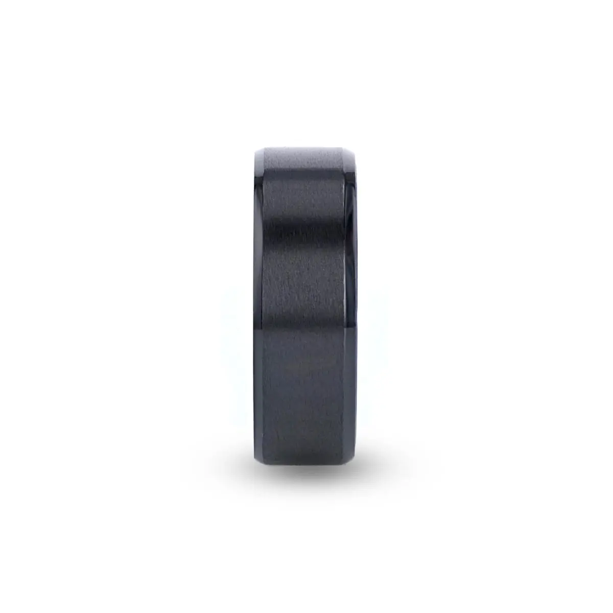 Castor | Blue Titanium Ring, Black Brushed, Beveled 2
