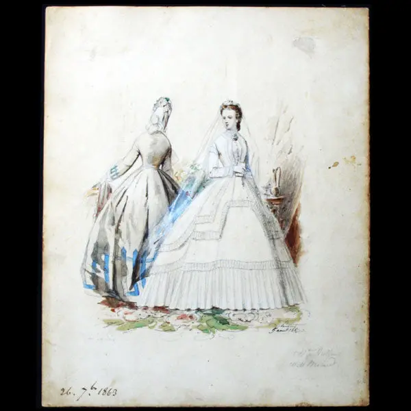 Dessin D'hippolyte Pauquet Pour Le Petit Courrier Des Dames (1863) 1