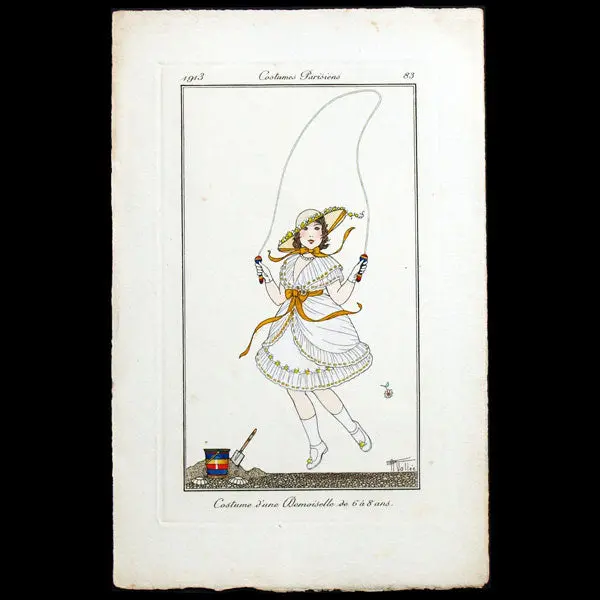 Costume D'une Demoiselle, Planche D'armand Vallée Pour Le Journal Des Dames Et Des Modes, Costumes Parisiens (1913) 1