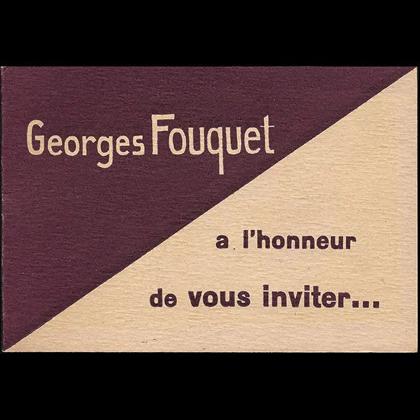 Fouquet - Carte D'invitation De La Maison De Joaillerie Pour Une Exposition (Circa 1930S) 1