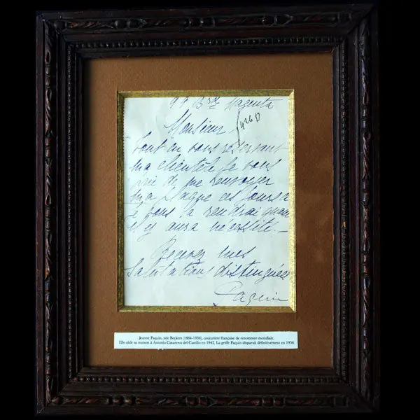 Lettre Autographe Signée Par Jeanne Paquin (Circa 1920) 1