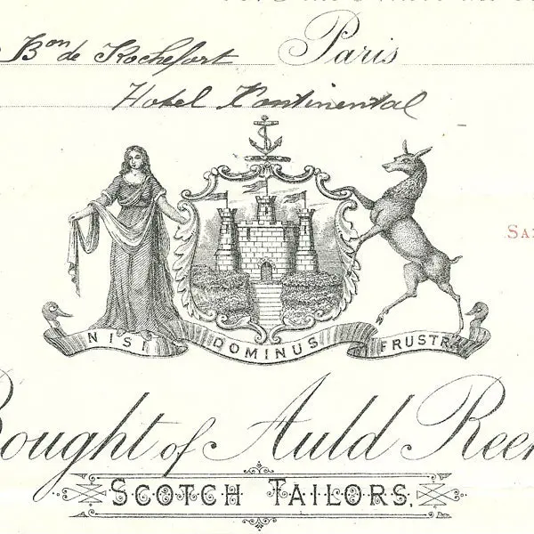 Facture Du Tailleur Écossais Auld Reekie, 10 Rue Neuve Des Capucines À Paris (1889) 2