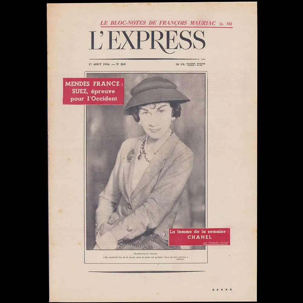 L'express, 17 Août 1956 - Chanel, La Femme De La Semaine Par Françoise Giroud 1
