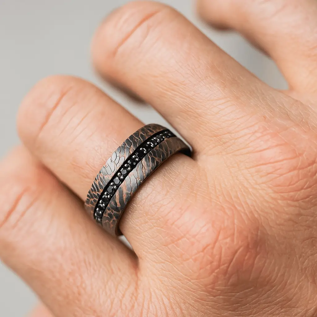 Charger | Black Tungsten Ring, Superconductor Finish And Black Sapphires 2