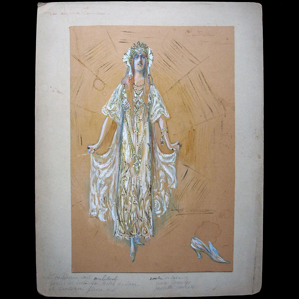 Charles Betout - Dessin Du Costume De Cendrillon (Circa 1890S) 2