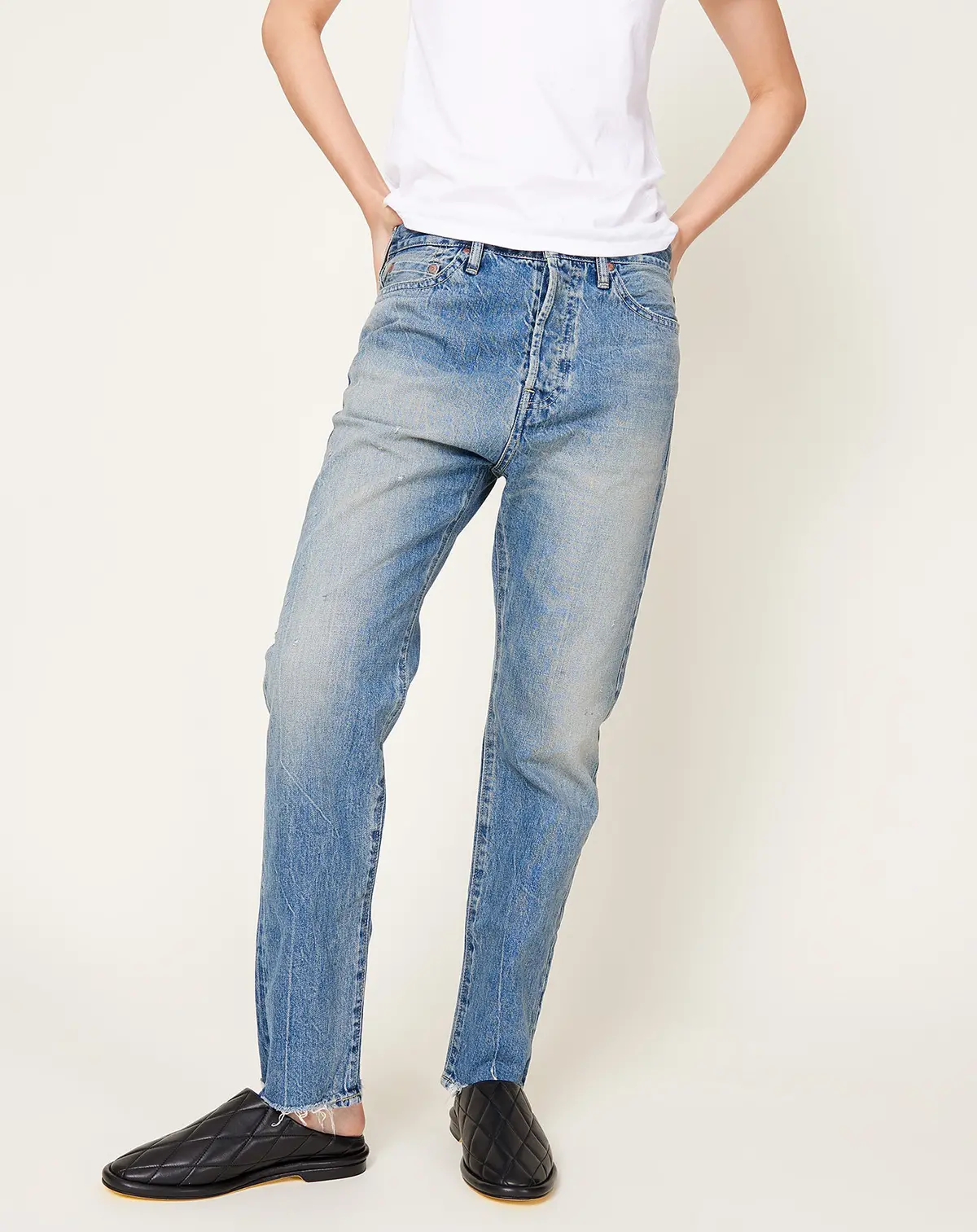 Selvedge Denim Narrow Tapered Cut In Vintage Medium 1
